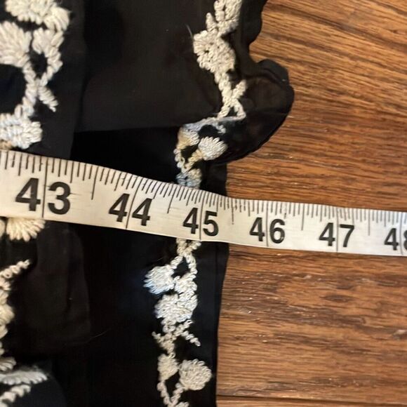 Lucky Brand black and white embroidered tiered midi dress small - Picture 10 of 13